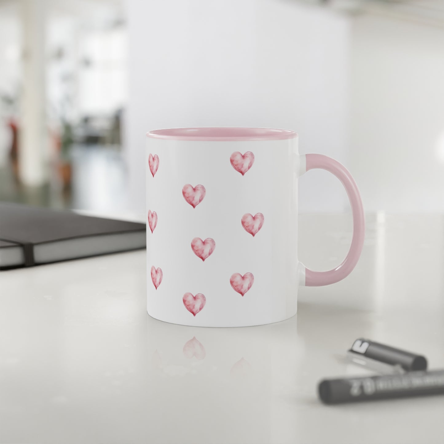Hearts - Pink Accent Mug