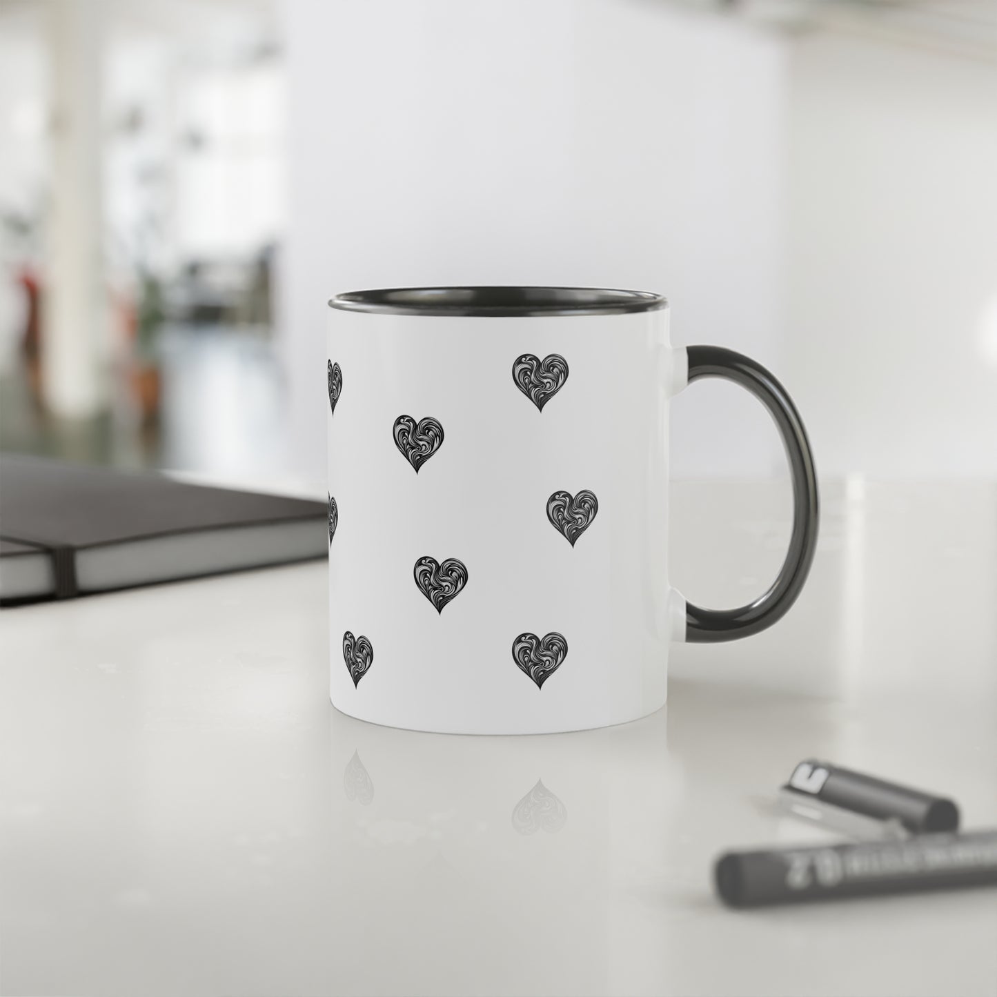 Hearts - Black Accent Mug